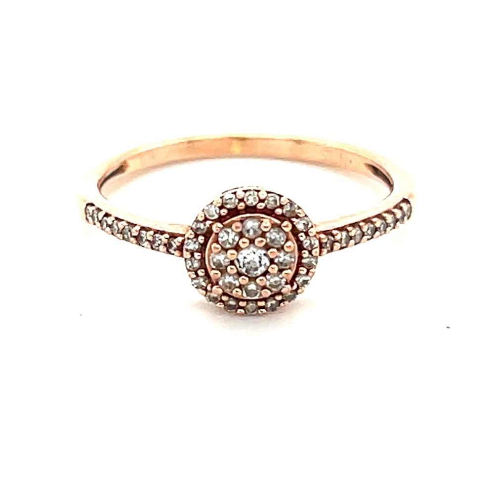 Elegant 10K‎ Rose Gold Diamond Ring